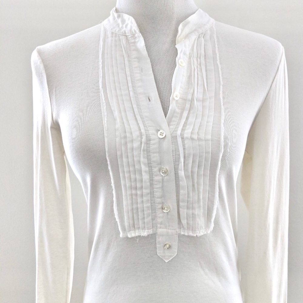 💋New without tag J Crew pleated Hanley top blouse M